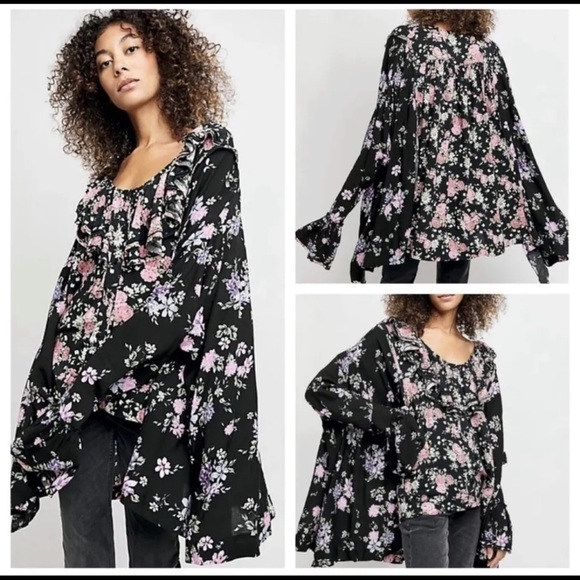 NWT FREE PEOPLE Loretta Floral Printed Tunic Boho - Picture 1 of 15